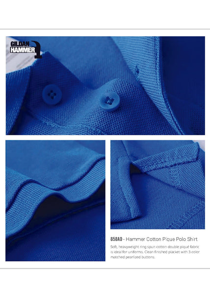 858A0 Gildan Hammer Cotton Pique Polo Tee Shirt