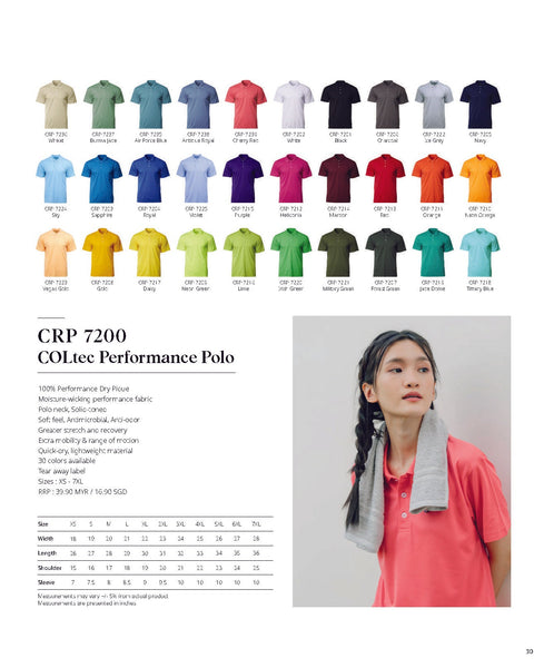 CRP 7200 COLtec Performance Polo