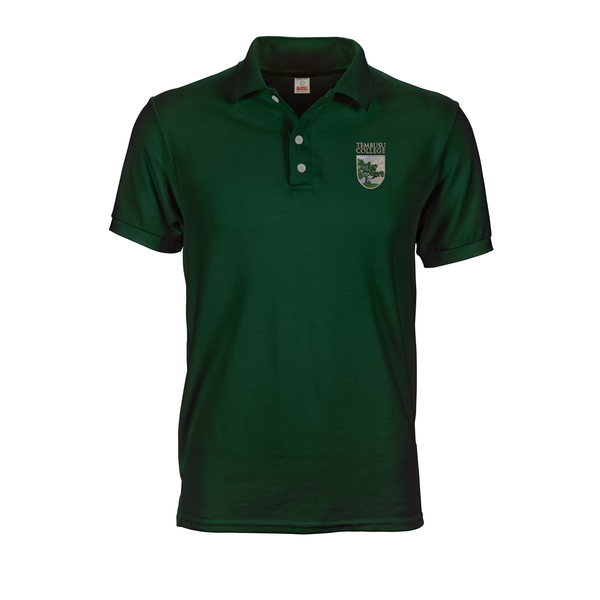 Dark Green polo tee shirt with A6 Tembusu logo embroidery