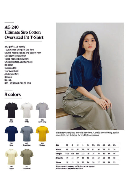 AG 240 Ultimate Siro Cotton Oversized Fit T-Shirt