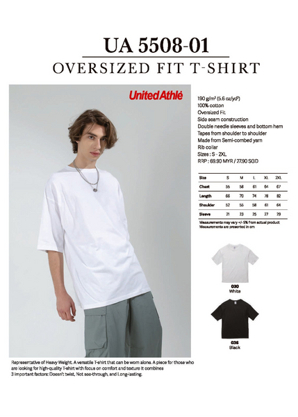 United Athle 5508-01 Oversized Fit T-Shirt