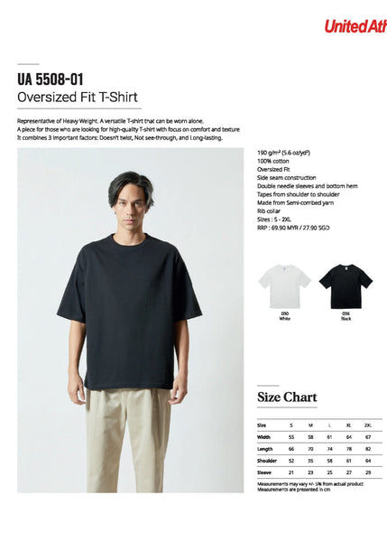 United Athle 5008-01 Oversized Fit T-Shirt