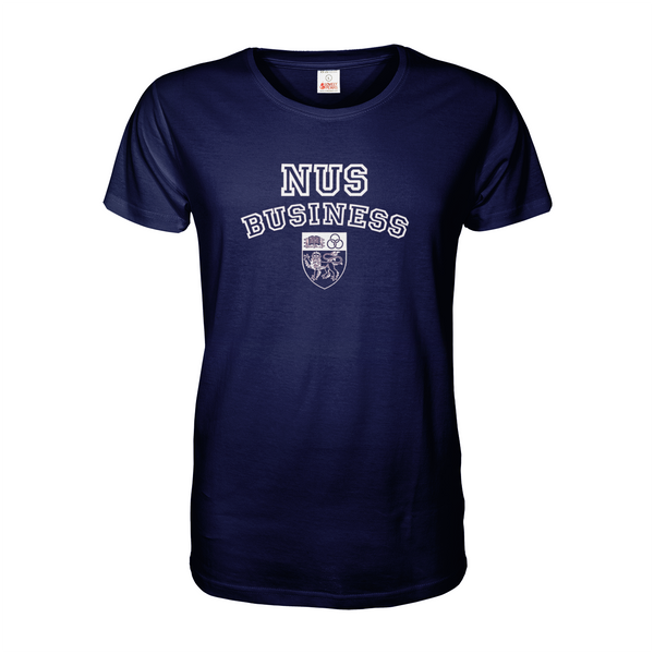 Navy Blue NUS Business T Shirt with A4 print across chest
