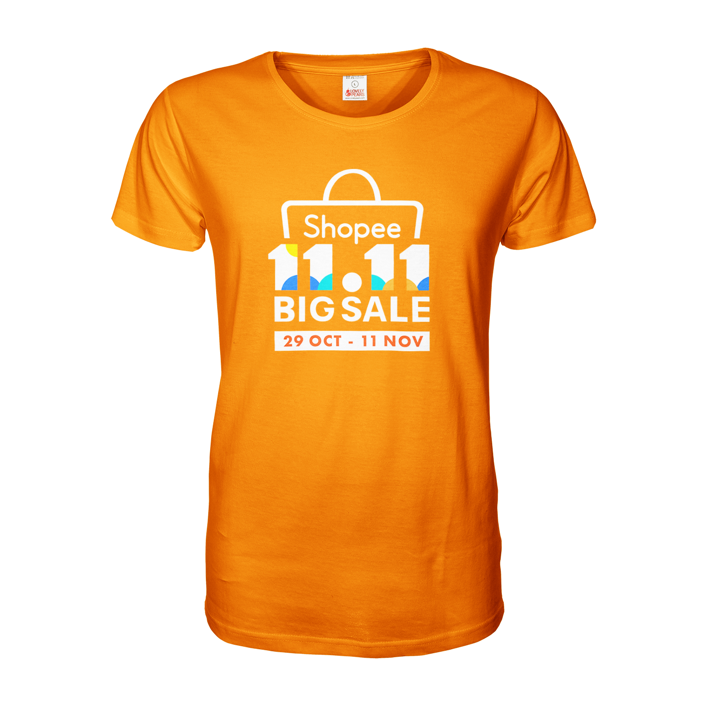 Orange tee shirt with A3 Shopee print